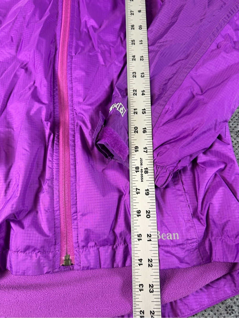L.L. Bean Kids Purple Hooded Raincoat - Picture 4 of 10